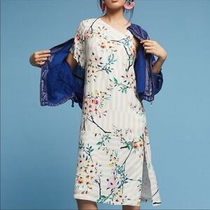 Paul and Joe silk floral midi dress sz S retail $1085